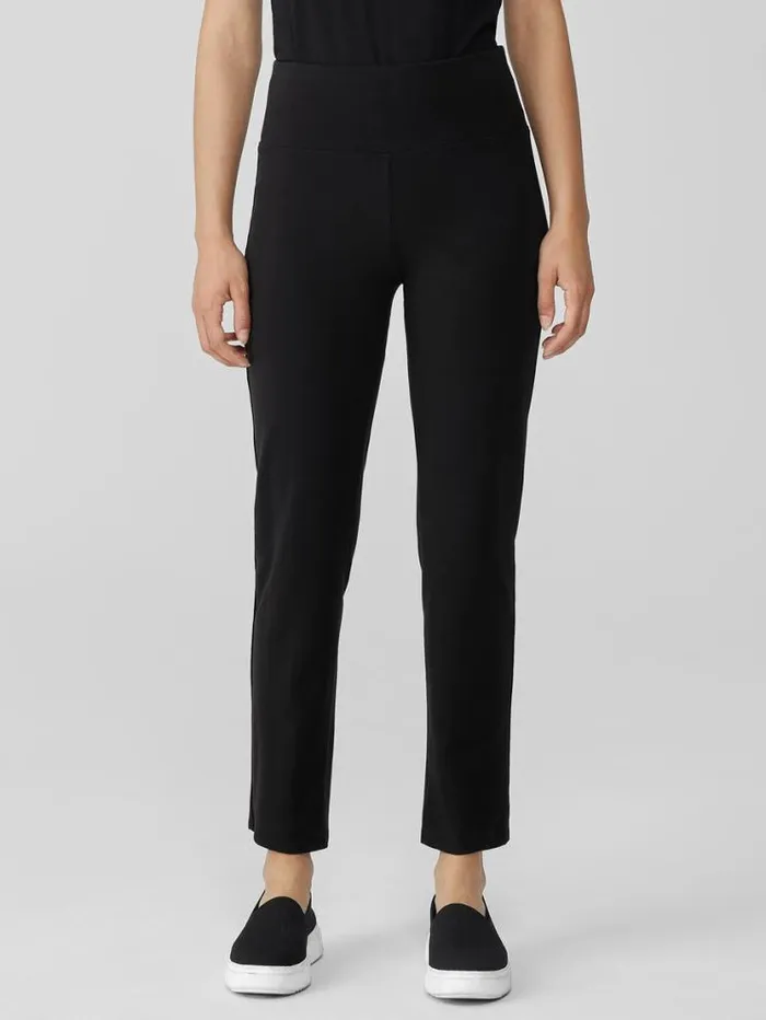 Eileen Fisher Petite Pima Cotton Stretch Jersey HighWaisted Pant Black 8211 Shop