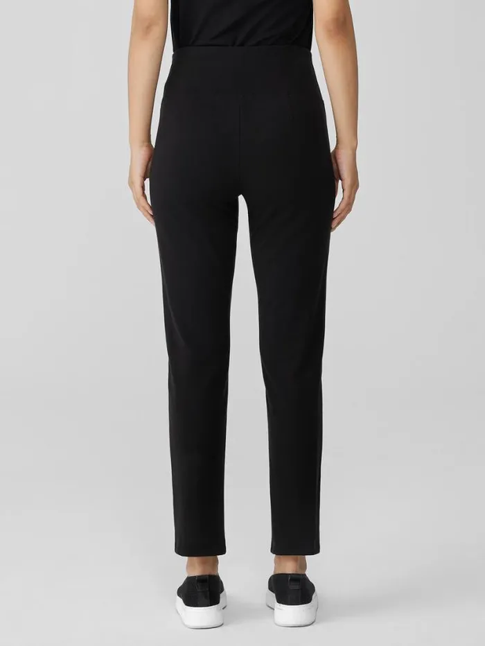 Eileen Fisher Petite Pima Cotton Stretch Jersey HighWaisted Pant Black 8211 Shop