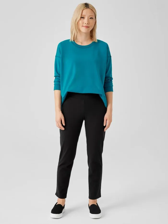 Eileen Fisher Petite Pima Cotton Stretch Jersey HighWaisted Pant Black 8211 Shop