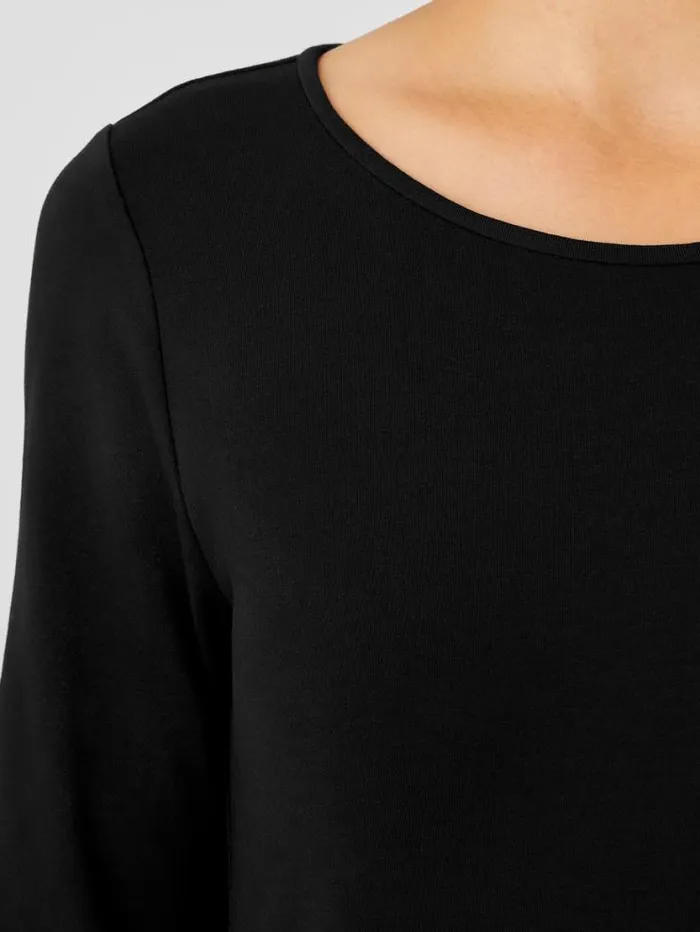 Eileen Fisher Petite Stretch Jersey Knit Jewel Neck Dress Black 8211 Shop