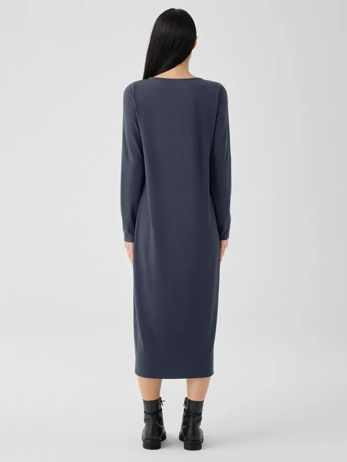 Eileen Fisher Petite Stretch Jersey Knit Jewel Neck Dress Ocean 8211 Shop