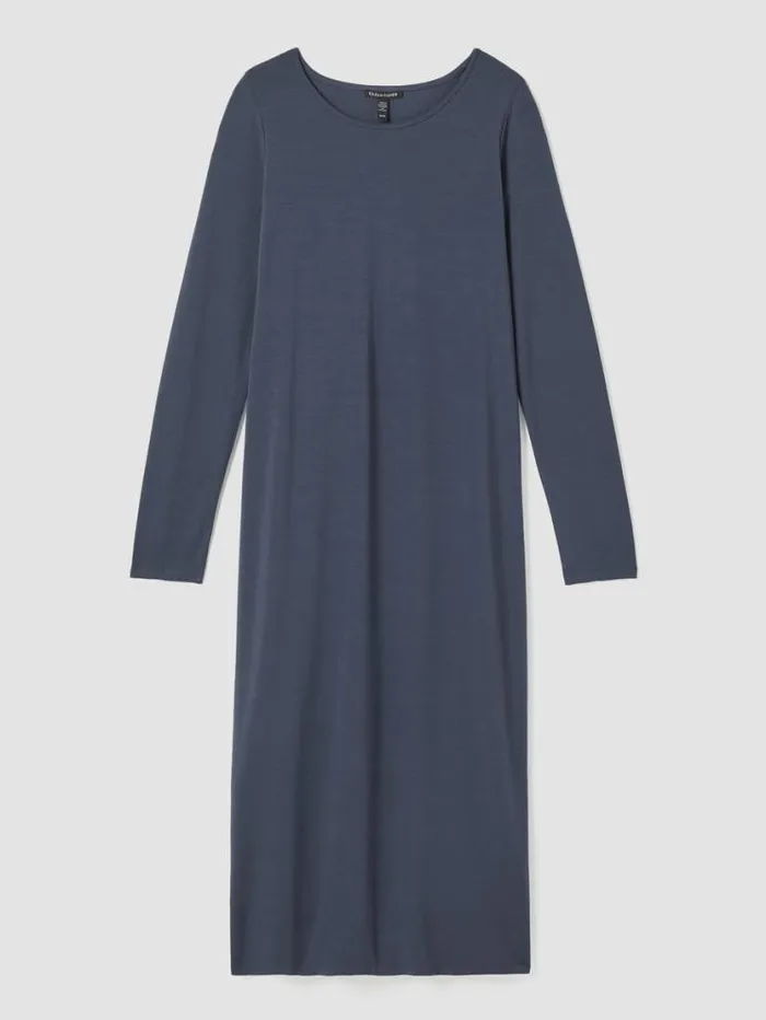 Eileen Fisher Petite Stretch Jersey Knit Jewel Neck Dress Ocean 8211 Shop