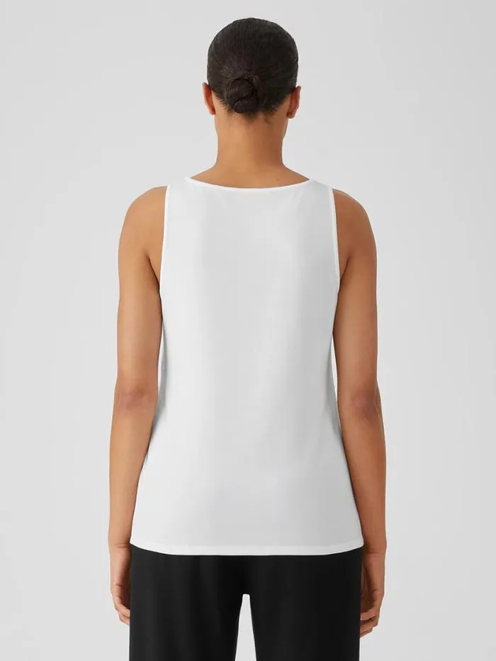 Eileen Fisher Petite Stretch Jersey Knit Jewel Neck Tank White 8211 Shop