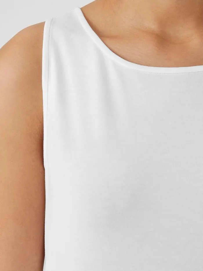 Eileen Fisher Petite Stretch Jersey Knit Jewel Neck Tank White 8211 Shop