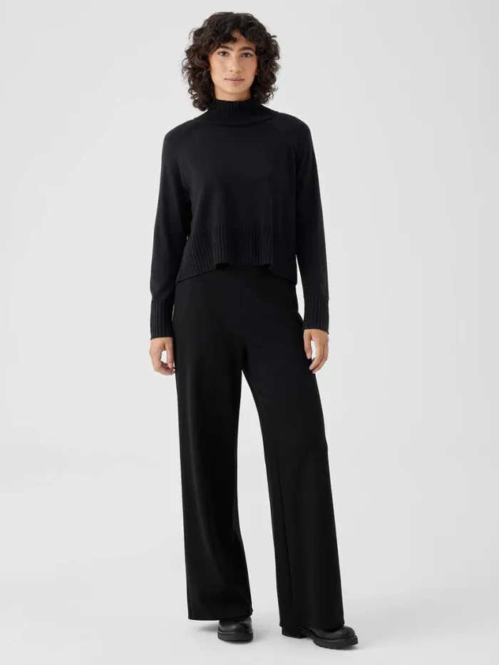 Eileen Fisher Petite Washable Flex Ponte HighWaisted Pant Black 8211 Shop