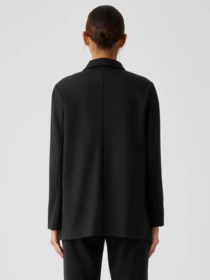 Eileen Fisher Petite Washable Flex Ponte Notch Collar Long Blazer Black 8211 Shop