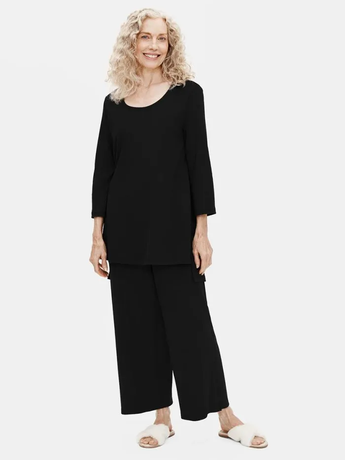 Eileen Fisher Sleepwear Organic Cotton Interlock Long Sleep Top Black 8211 Shop