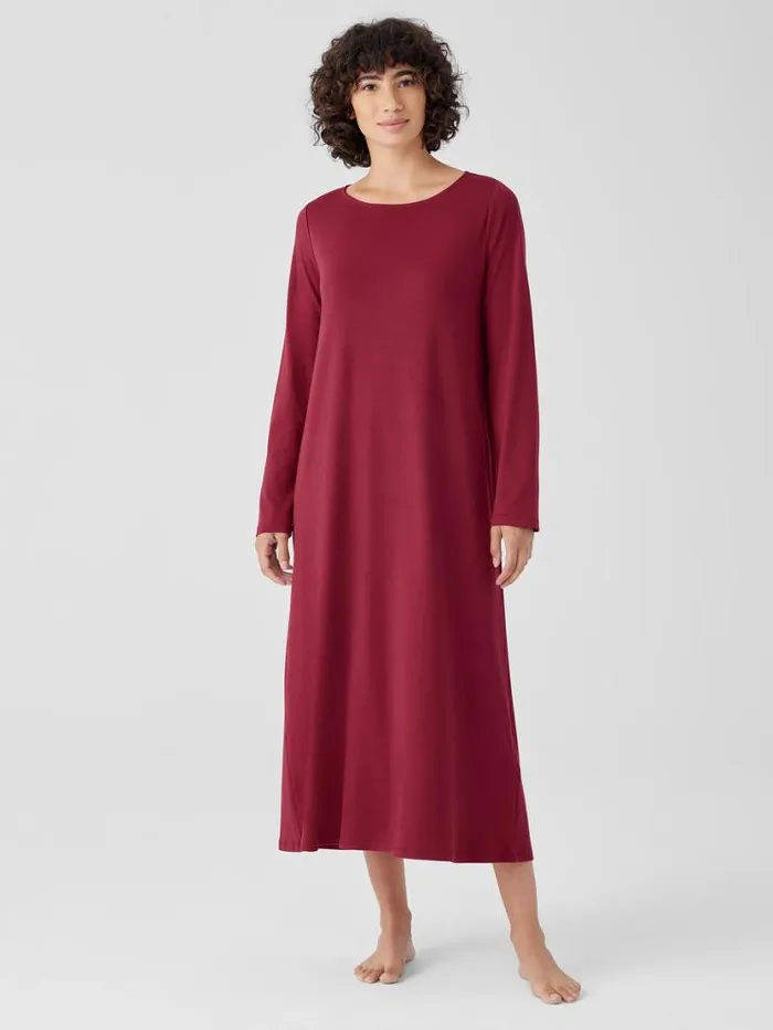 Eileen Fisher Sleepwear Organic Cotton Interlock Sleep Dress Cranberry 8211 Shop