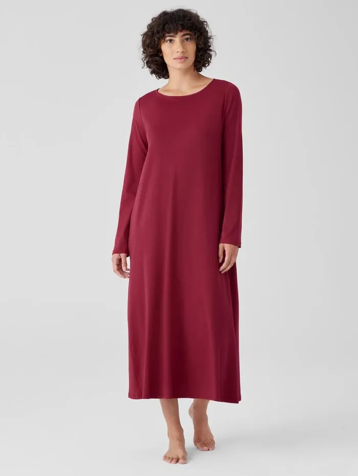 Eileen Fisher Sleepwear Organic Cotton Interlock Sleep Dress Cranberry 8211 Shop