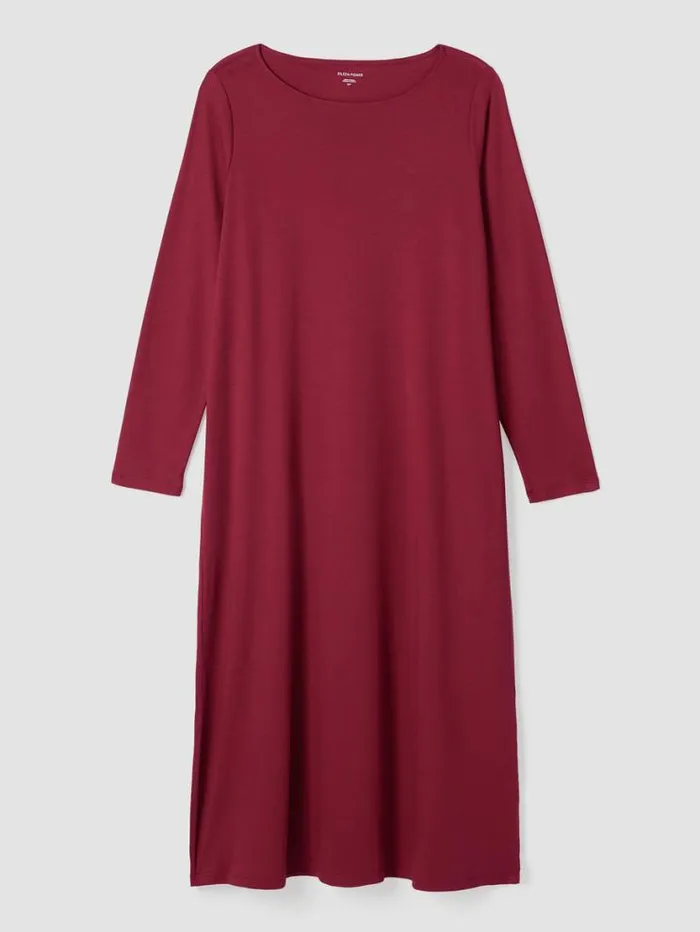 Eileen Fisher Sleepwear Organic Cotton Interlock Sleep Dress Cranberry 8211 Shop