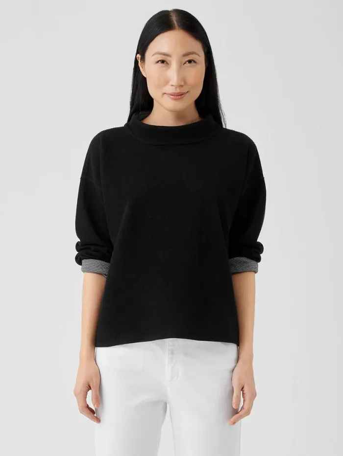 Eileen Fisher Tops and Tees Doubleknit Organic Cotton Stripe Reversible Top Black 8211 Shop