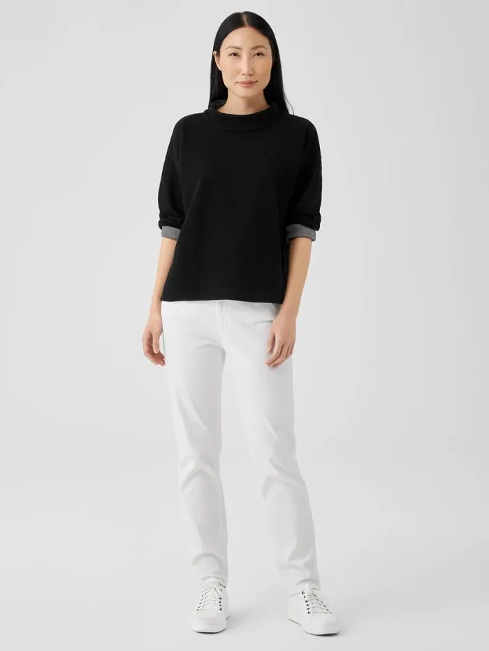 Eileen Fisher Tops and Tees Doubleknit Organic Cotton Stripe Reversible Top Black 8211 Shop