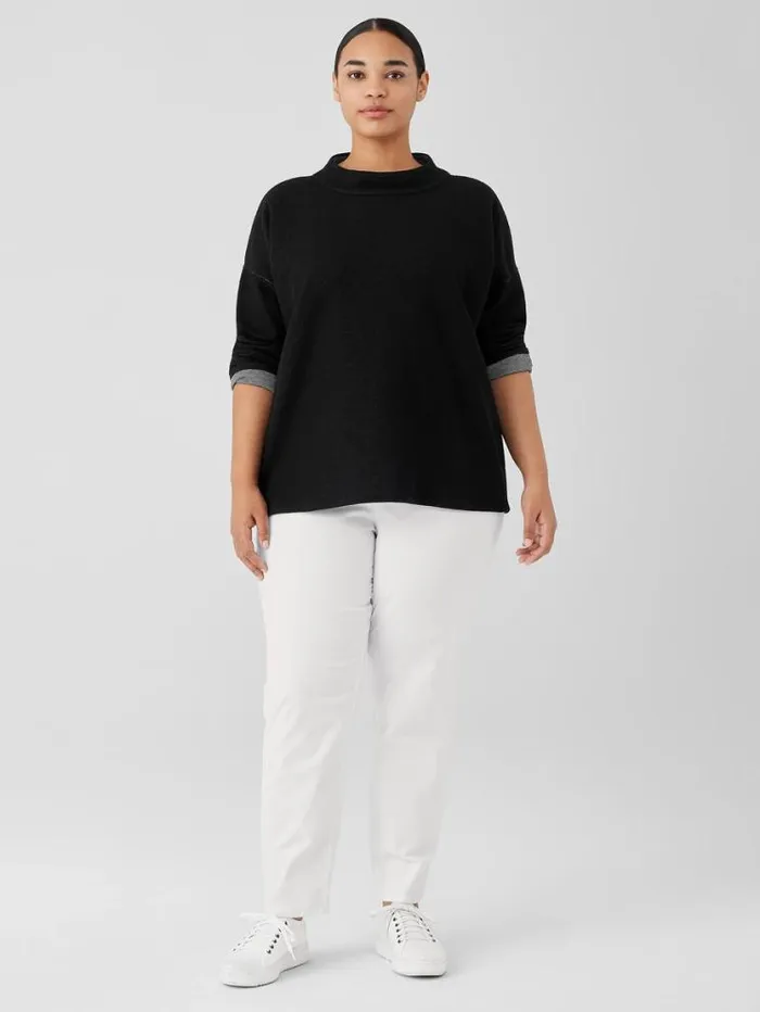 Eileen Fisher Tops and Tees Doubleknit Organic Cotton Stripe Reversible Top Black 8211 Shop