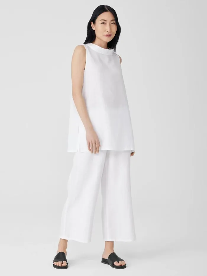 Eileen Fisher Tops and Tees Handkerchief Linen Mock Neck Top Black 8211 Shop