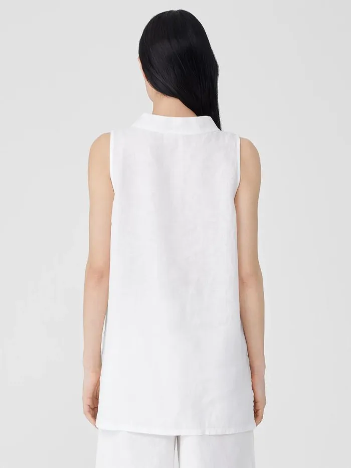 Eileen Fisher Tops and Tees Handkerchief Linen Mock Neck Top Black 8211 Shop