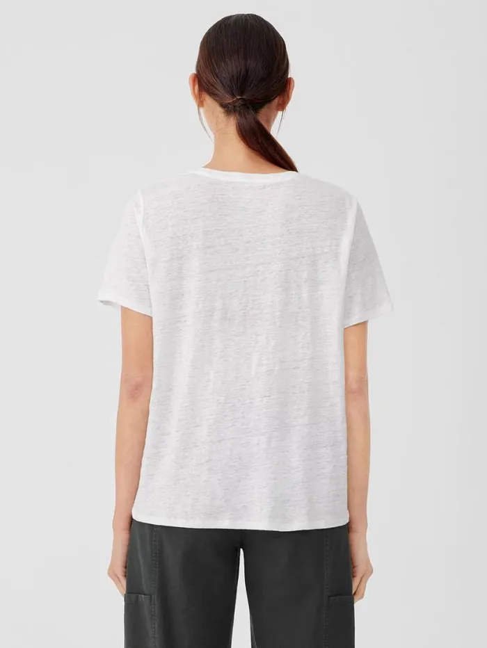 Eileen Fisher Tops and Tees Organic Linen Jersey Crew Neck Tee White 8211 Shop