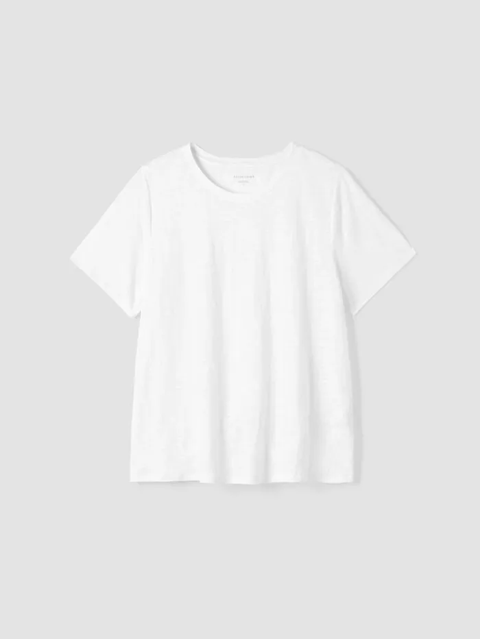 Eileen Fisher Tops and Tees Organic Linen Jersey Crew Neck Tee White 8211 Shop