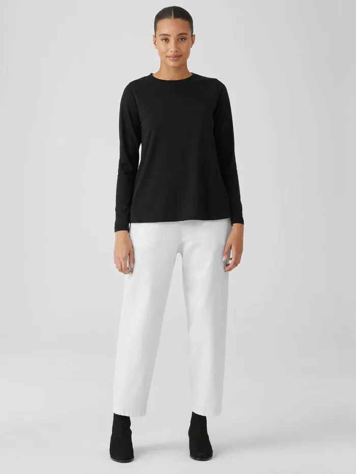 Eileen Fisher Tops and Tees Organic Pima Cotton Jersey Round Neck Top Black 8211 Shop