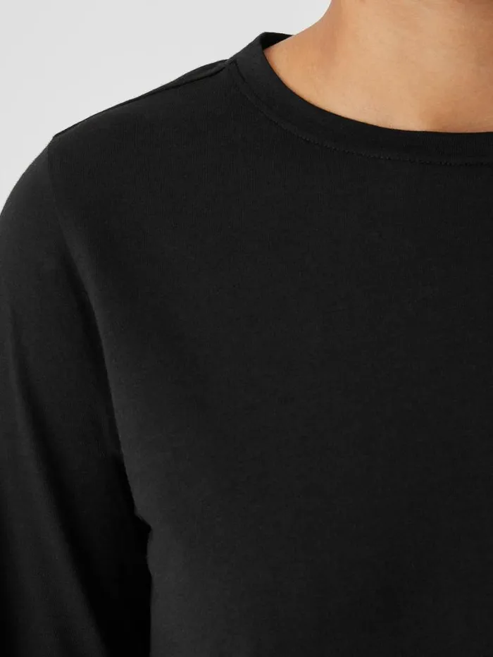 Eileen Fisher Tops and Tees Organic Pima Cotton Jersey Round Neck Top Black 8211 Shop