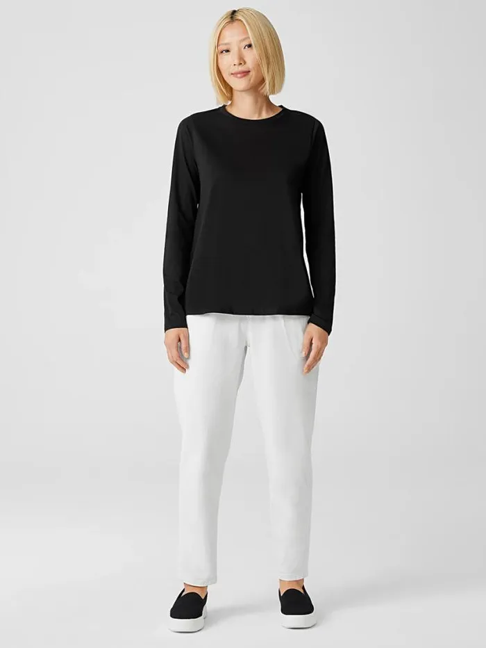 Eileen Fisher Tops and Tees Organic Pima Cotton Jersey Round Neck Top Black 8211 Shop