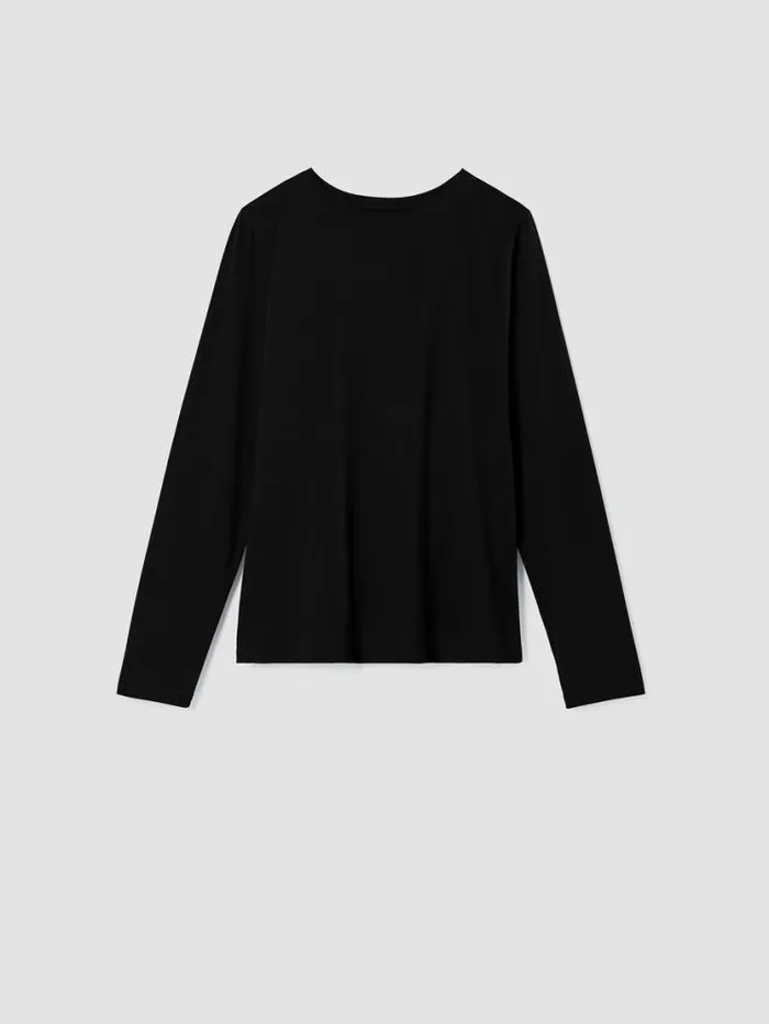 Eileen Fisher Tops and Tees Organic Pima Cotton Jersey Round Neck Top Black 8211 Shop