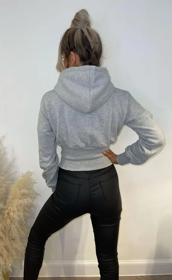 Emilia Grey Hoodie Women Missfiga Tops