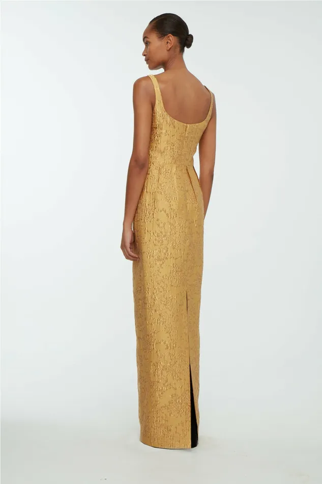 Emilia Wickstead Dresses Women Sharon Dress In Gold Wallpaper Jacquard Emilia Wickstead Dresses Women Sharon Dress In Gold Wallpaper Jacquard