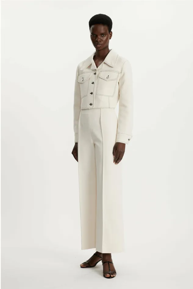 Emilia Wickstead Nics Ivory Denim Jacket Women Jackets And Coats