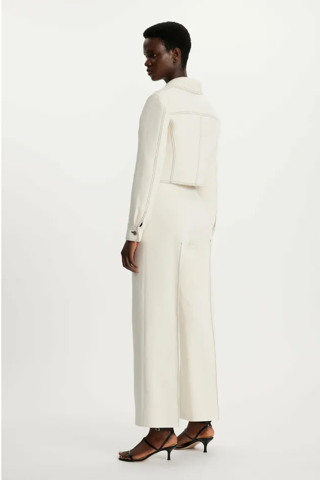 Emilia Wickstead Nics Ivory Denim Jacket Women Jackets And Coats