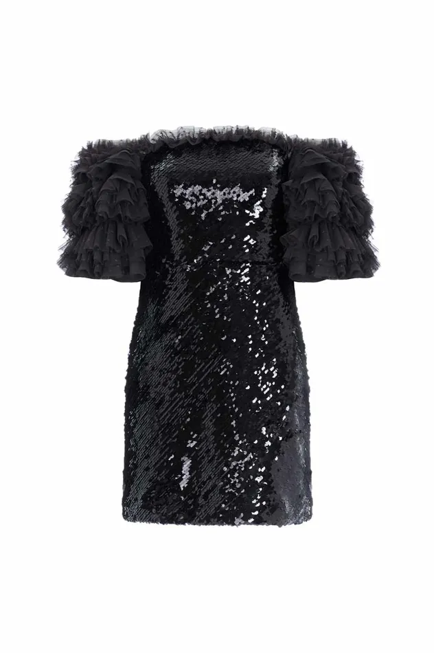 Essie OffShoulder Micro Mini Dress Black Women Needle and Thread Dresses