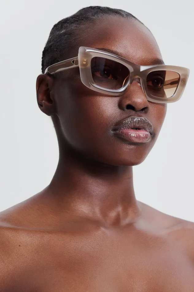Eyewear Scanlan Theodore Women ST ANGULAR CAT SUNGLASSES CRYSTALGREY