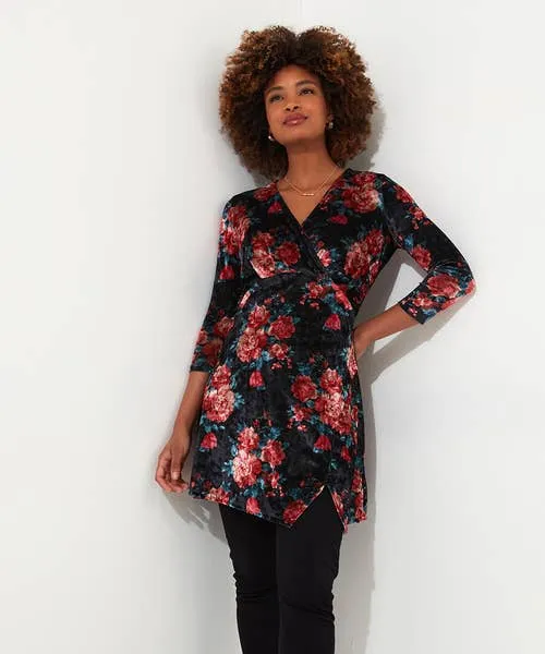 Favourite Festive Crushed Velour Tunic Berry Apparel Dresses Joebrowns