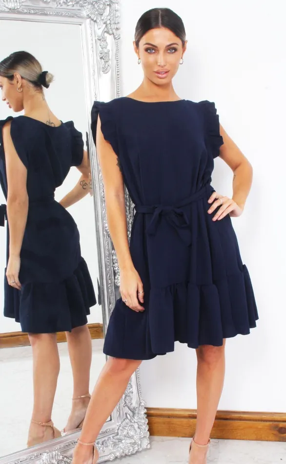 Fawn Navy Frill Shift Dress Women Missfiga Skater Dresses Fawn Navy Frill Shift Dress Women Missfiga Skater Dresses