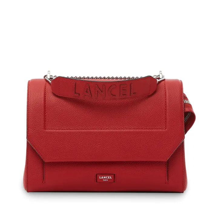 Flap Bag With Handle Red Lancel Women Lancel Hand Bags