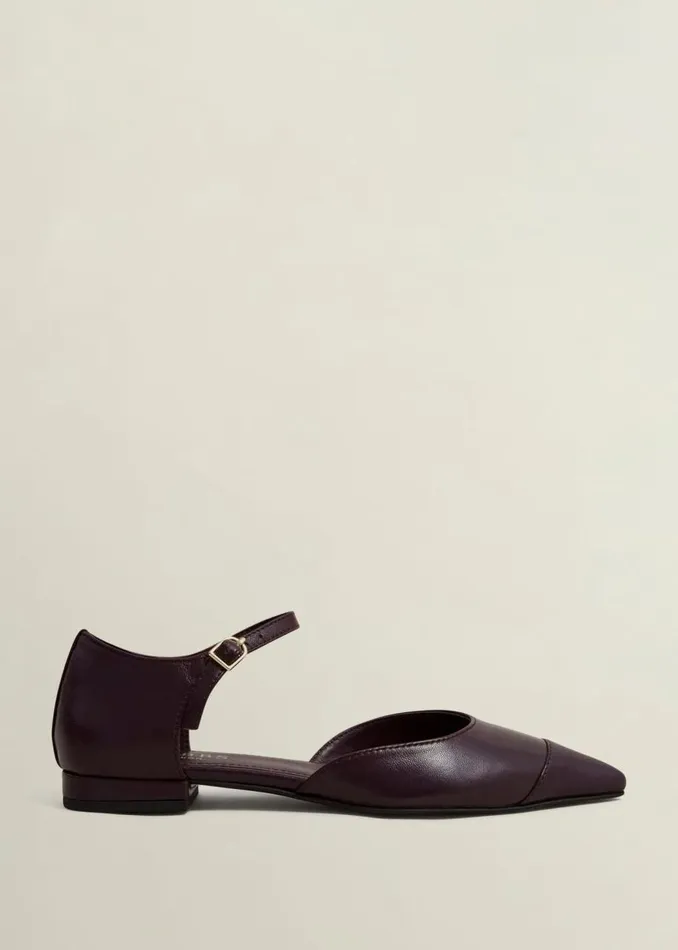 Flats Women HOBBS Seren Leather Flats Malbec Purple