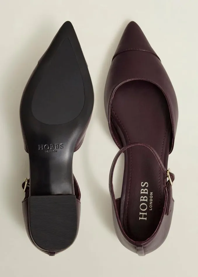 Flats Women HOBBS Seren Leather Flats Malbec Purple