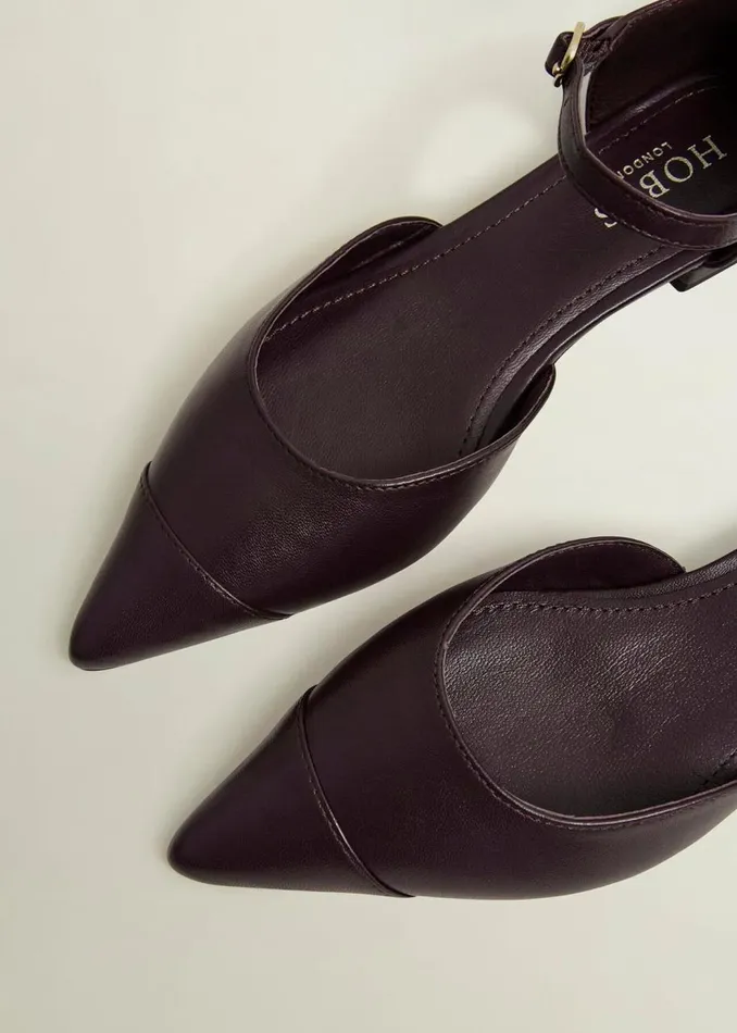 Flats Women HOBBS Seren Leather Flats Malbec Purple