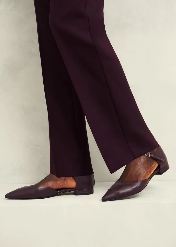 Flats Women HOBBS Seren Leather Flats Malbec Purple