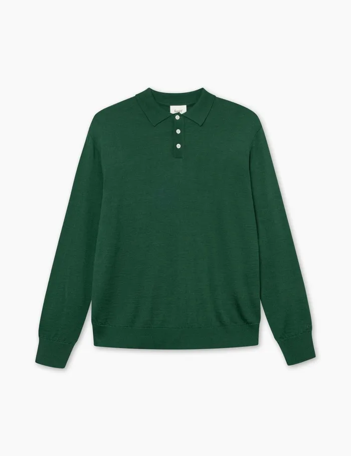 Fort Knitwear BASE MERINO POLO KNIT Green 8211 Men