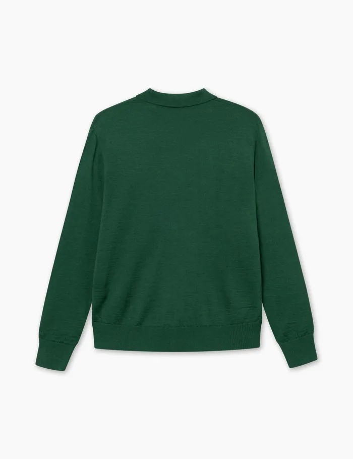 Fort Knitwear BASE MERINO POLO KNIT Green 8211 Men Fort Knitwear BASE MERINO POLO KNIT Green 8211 Men