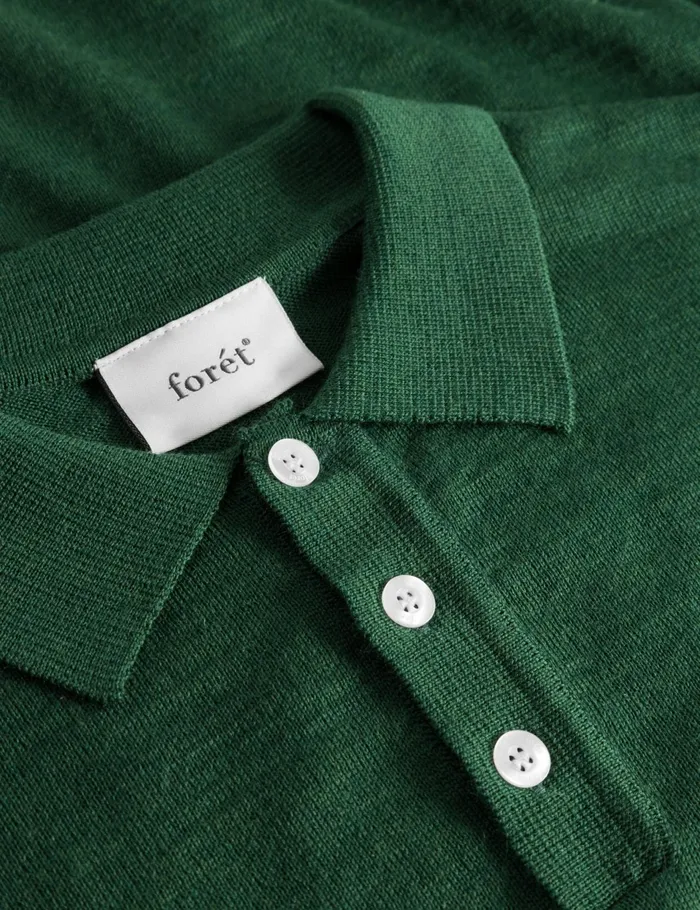 Fort Knitwear BASE MERINO POLO KNIT Green 8211 Men Fort Knitwear BASE MERINO POLO KNIT Green 8211 Men
