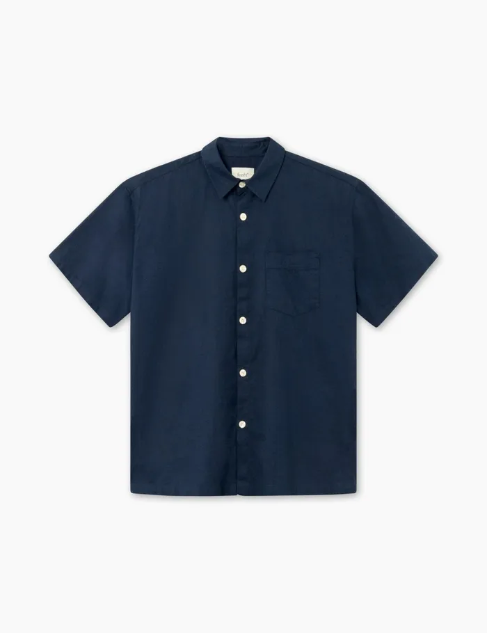 Fort Shirts SERENE LINEN SS SHIRT Navy 8211 Men