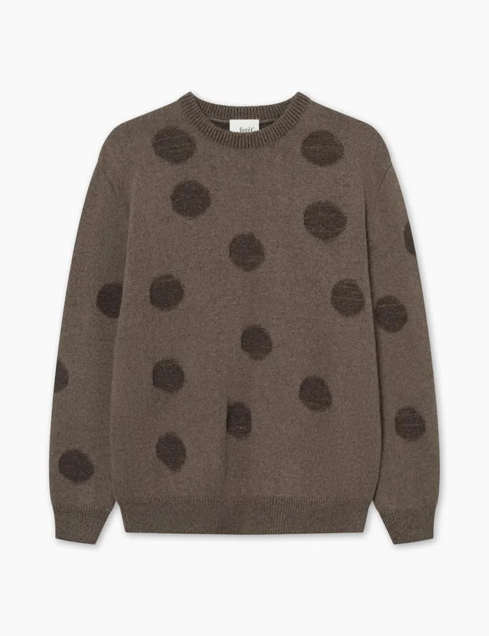 Fort Sweatshirts CIRCLE JACQUARD KNIT Cold Brown 8211 Men