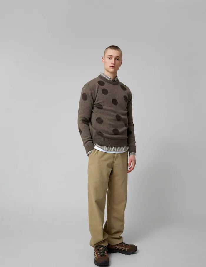 Fort Sweatshirts CIRCLE JACQUARD KNIT Cold Brown 8211 Men