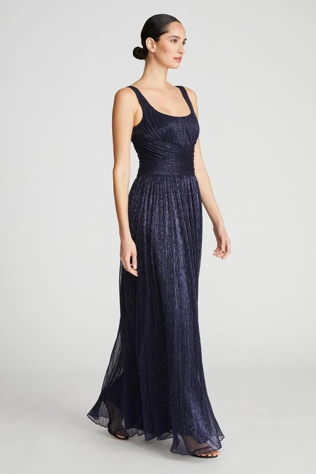 Gowns Women Halston Hollyn Dress In Shimmer Jersey Navy