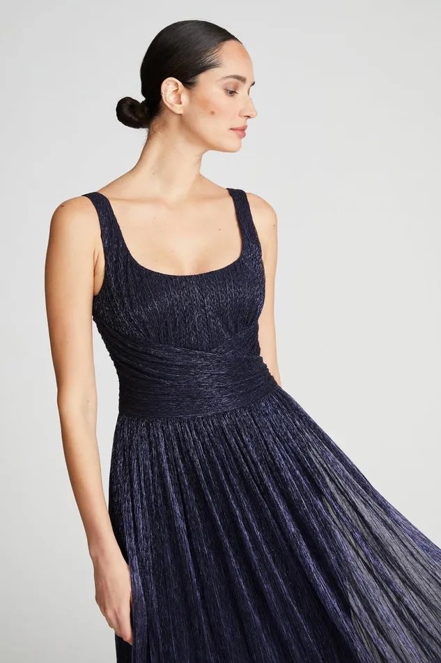Gowns Women Halston Hollyn Dress In Shimmer Jersey Navy