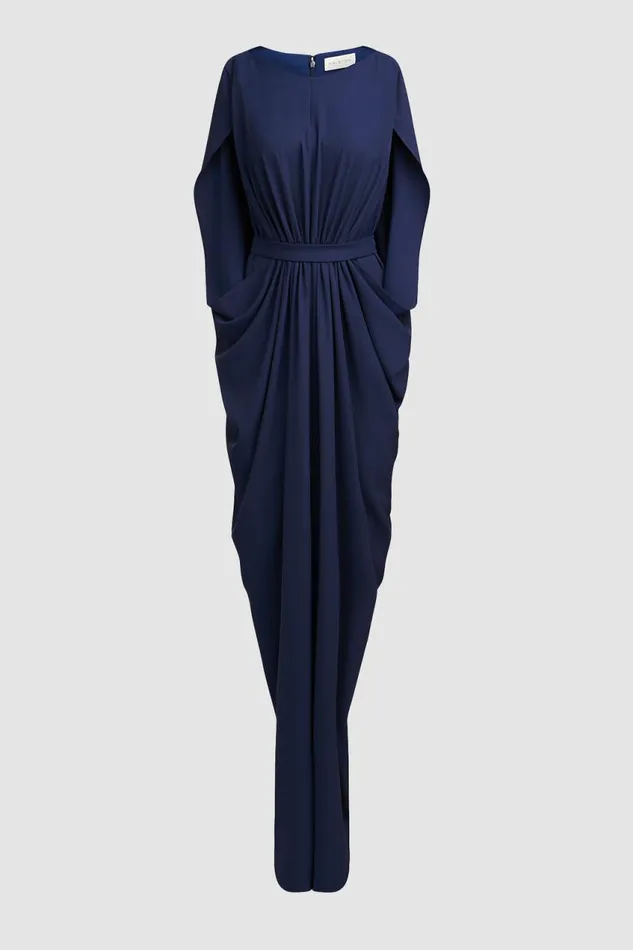 Gowns Women Halston Starla Gown In Fluid Crepe Navy