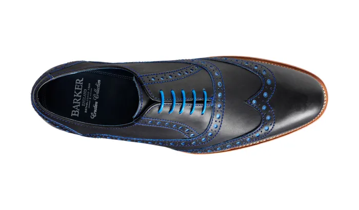 Grant 8211 Navy Classic Blue Calf Men Barker Shoes Mens Brogues