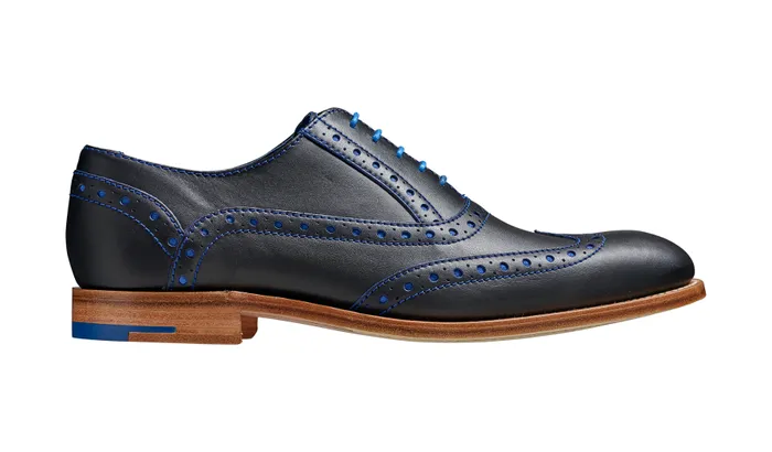 Grant 8211 Navy Classic Blue Calf Men Barker Shoes Mens Brogues