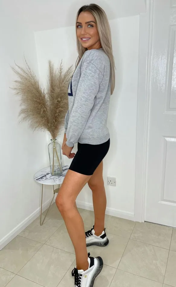 Grey Cg Print Sweatshirt Women Missfiga LoungewearTracksuits Grey Cg Print Sweatshirt Women Missfiga LoungewearTracksuits